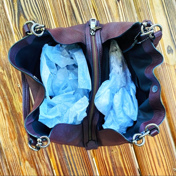 Coach Oxblood Gunmetal Dalton 31 Bag EUC - Picture 9 of 16